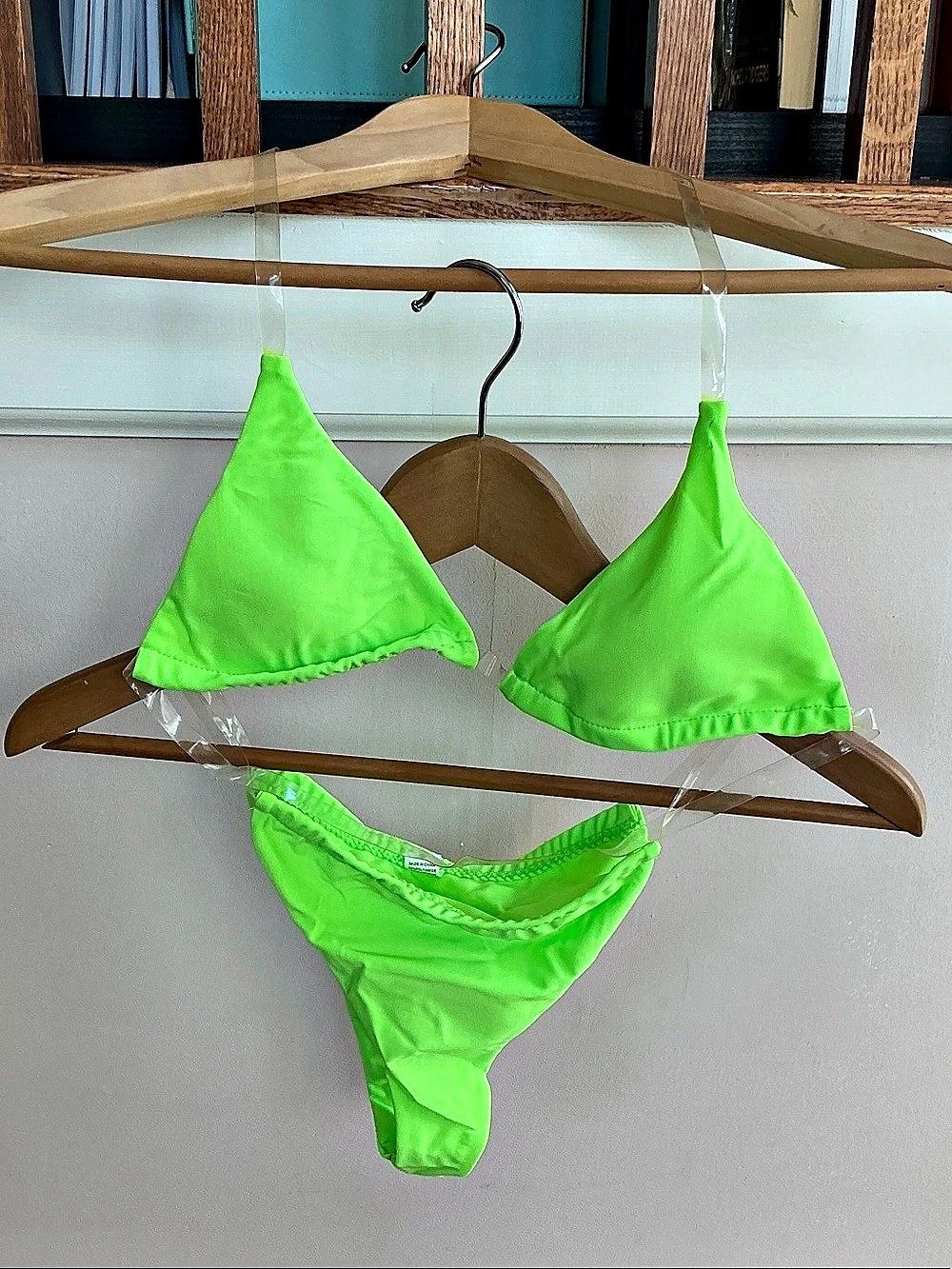Neon Green Bikini Set Size Large Like New
